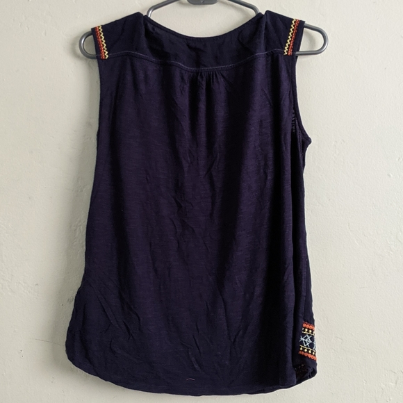 knitted patterned navy blue tank top - Picture 2 of 8